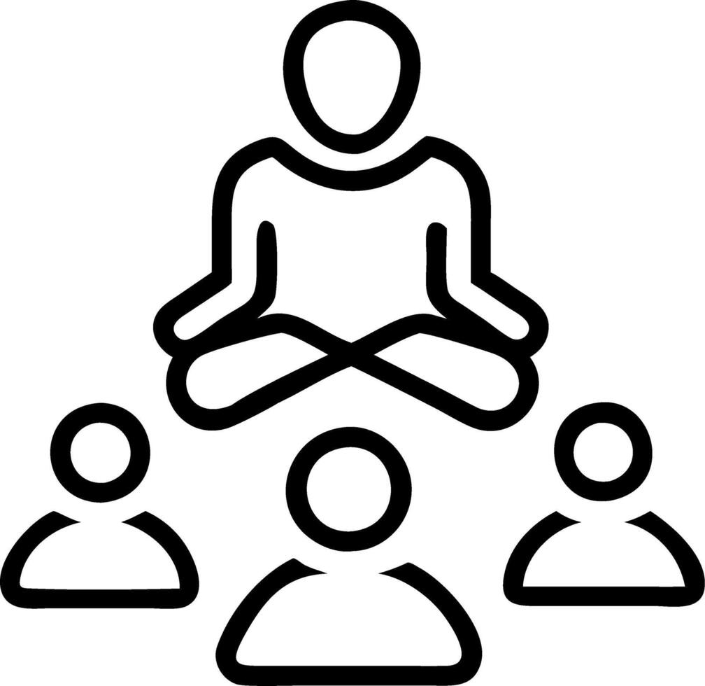Candid image of group participating in guided meditation copy space above. Set 2 vector