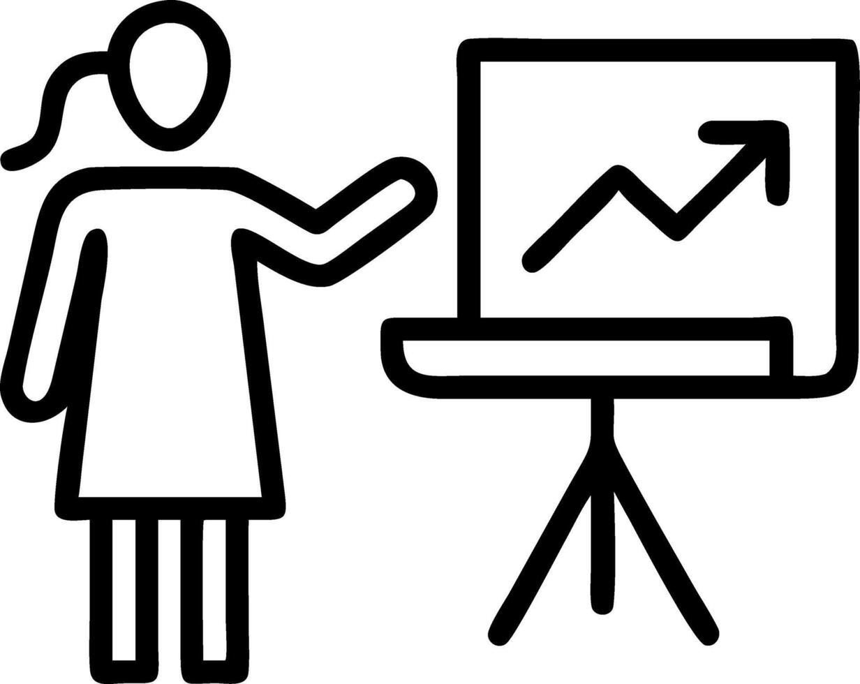 Businesswoman presenting growth strategies on soft abstract background vector