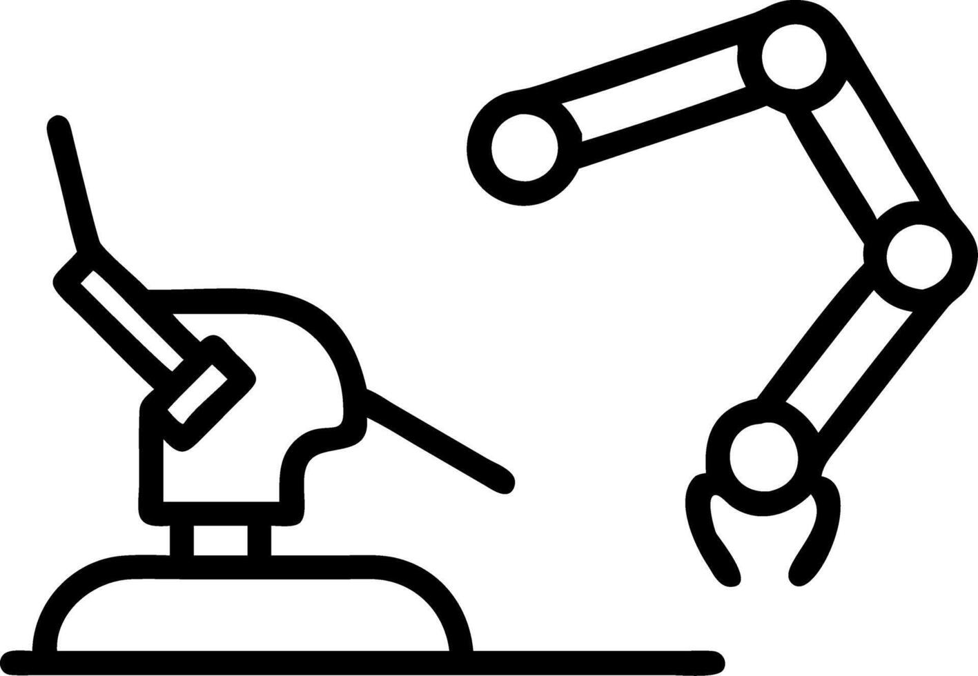 Surgeon controlling robotic arms remotely during procedure vector