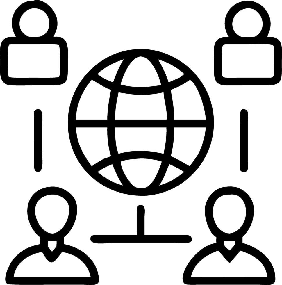 Students in different countries connected via conference vector