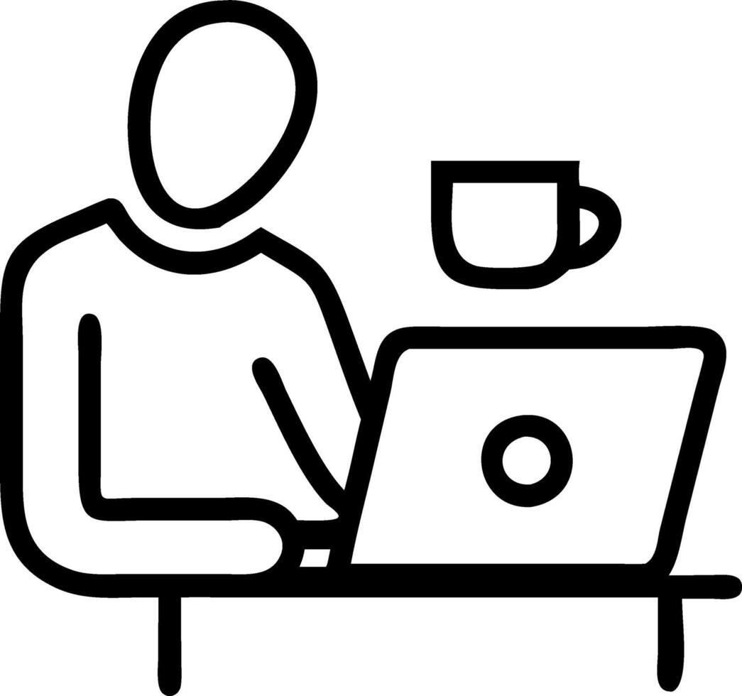 Soft Abstract of Professional Working Remotely in Cafe vector