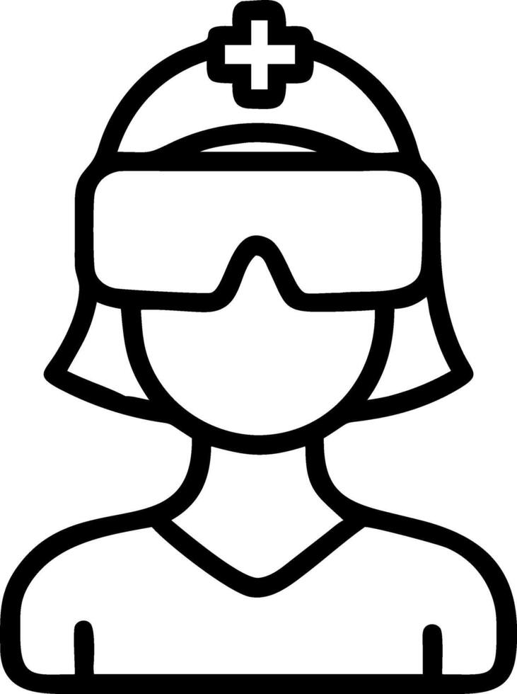 Soft abstract image of nurse using VR headset in healthcare setting and copy space vector