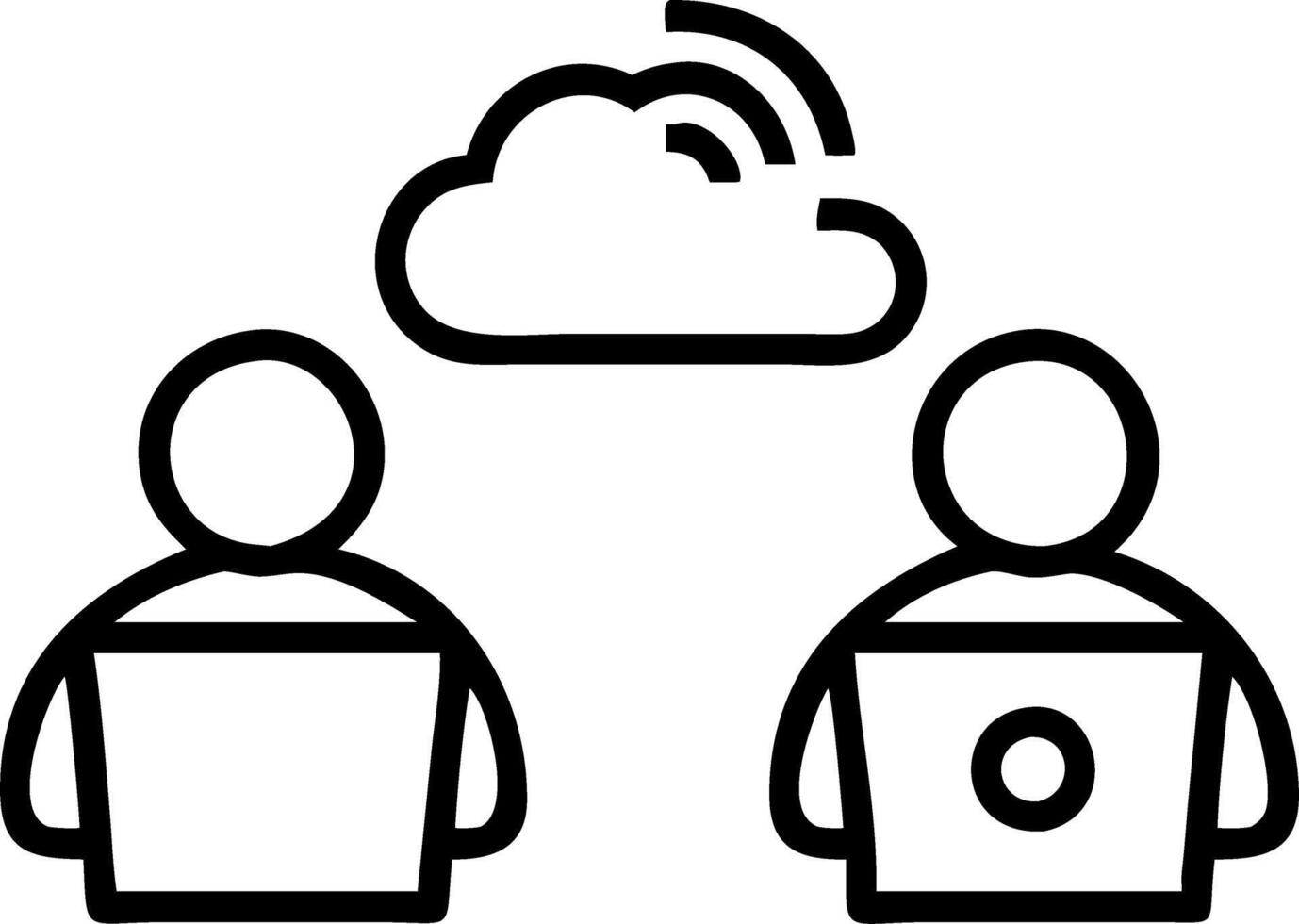 Remote workers accessing cloud applications from home office with copy space vector
