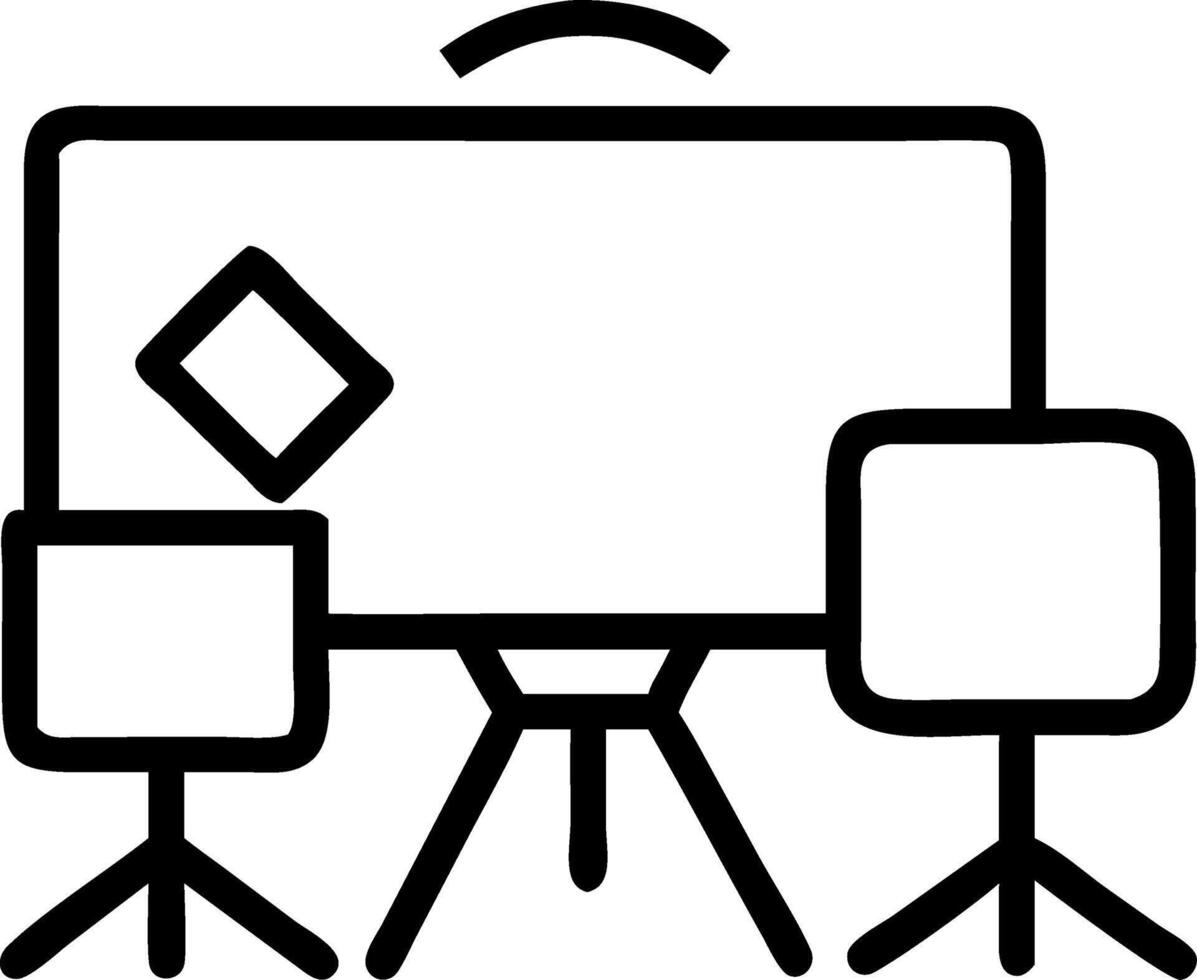 Plain Workspace with Digital Tools and Minimal Furniture vector