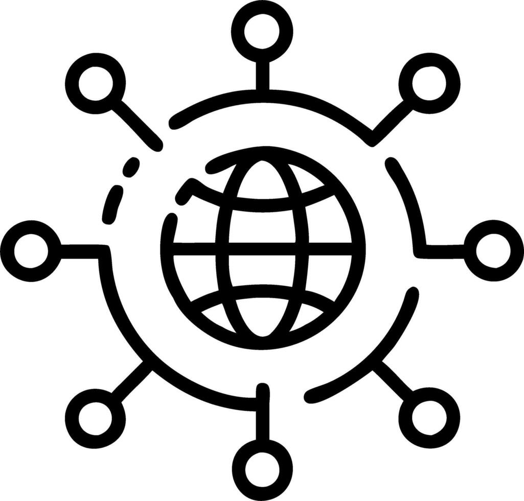 Plain purple background with glowing globe and network connections vector