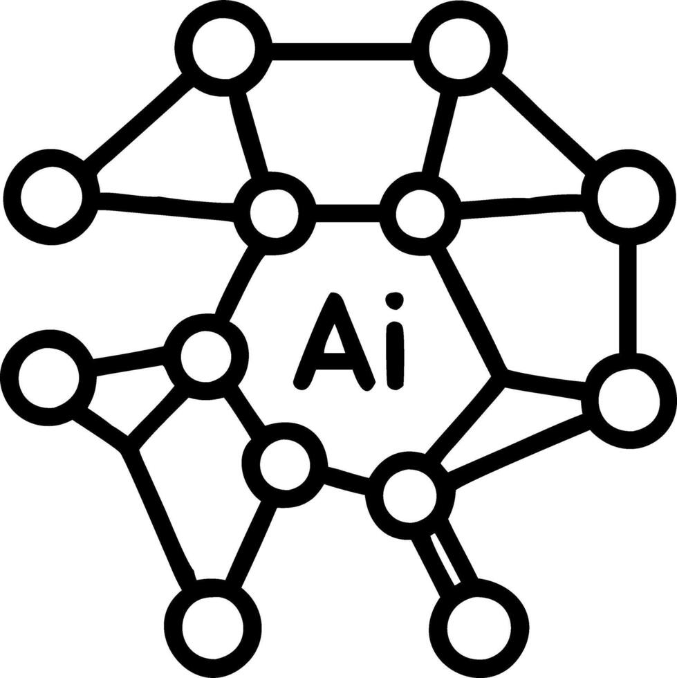 Plain purple background with interconnected AI nodes vector
