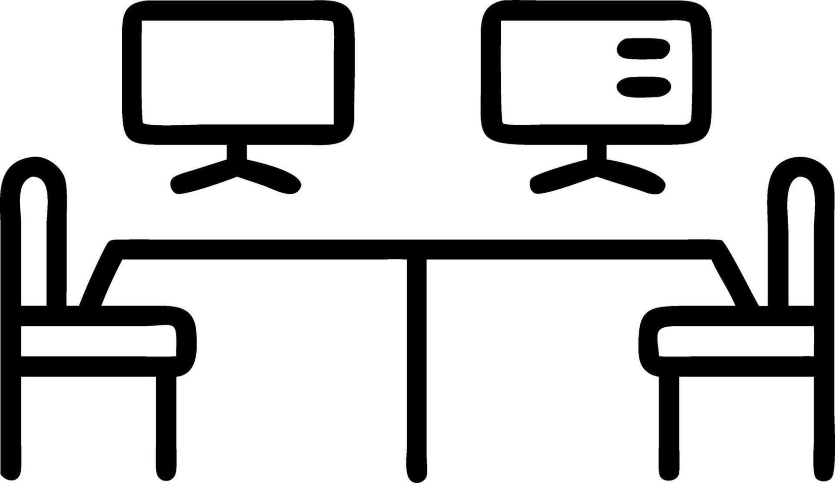 Plain Modern Workspace with Bright Lighting and Desks vector