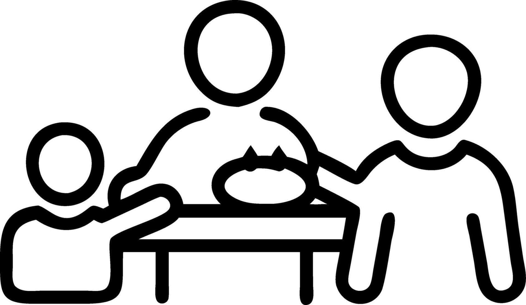 Plain Kitchen with Family Making Pancakes vector