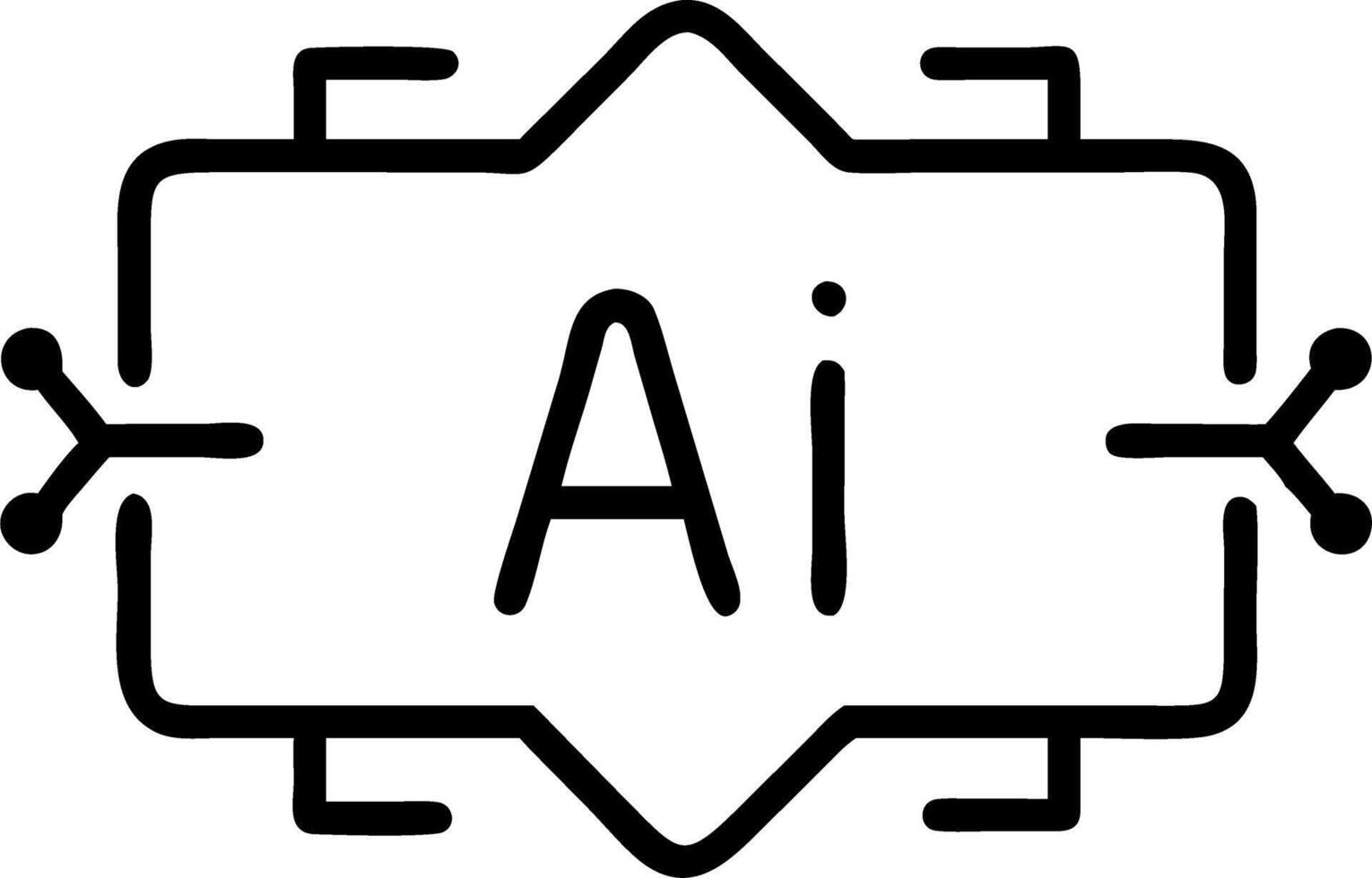 Plain black background with neon AI text vector