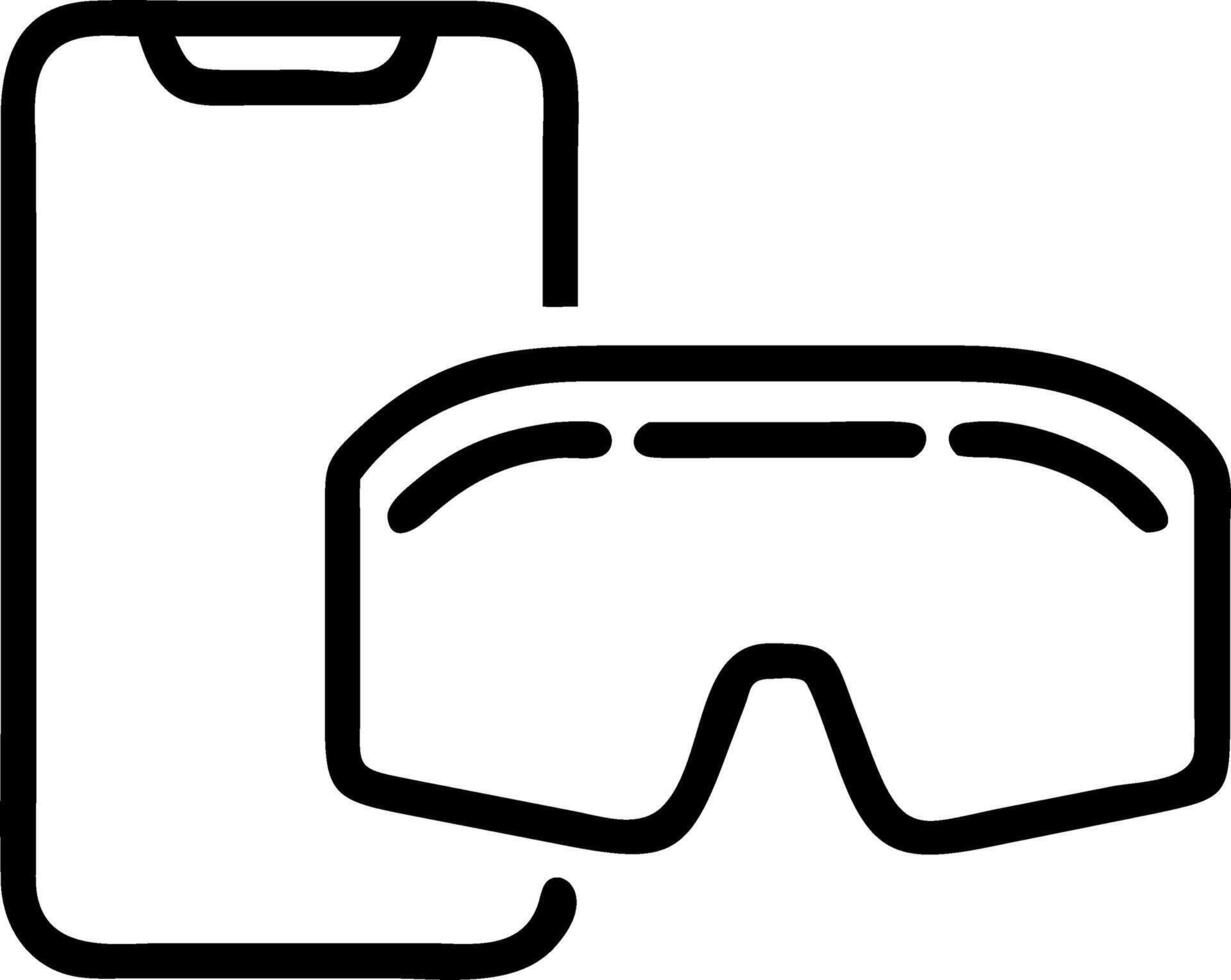 Plain background with VR headset and smartphone and copy space vector