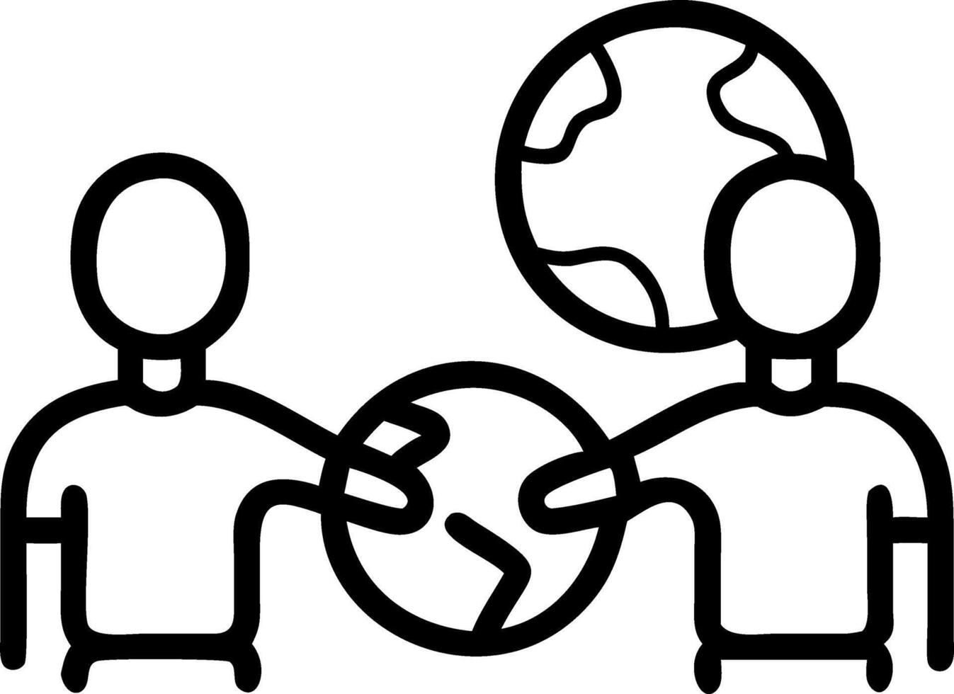 Plain background with human and robot holding a globe vector