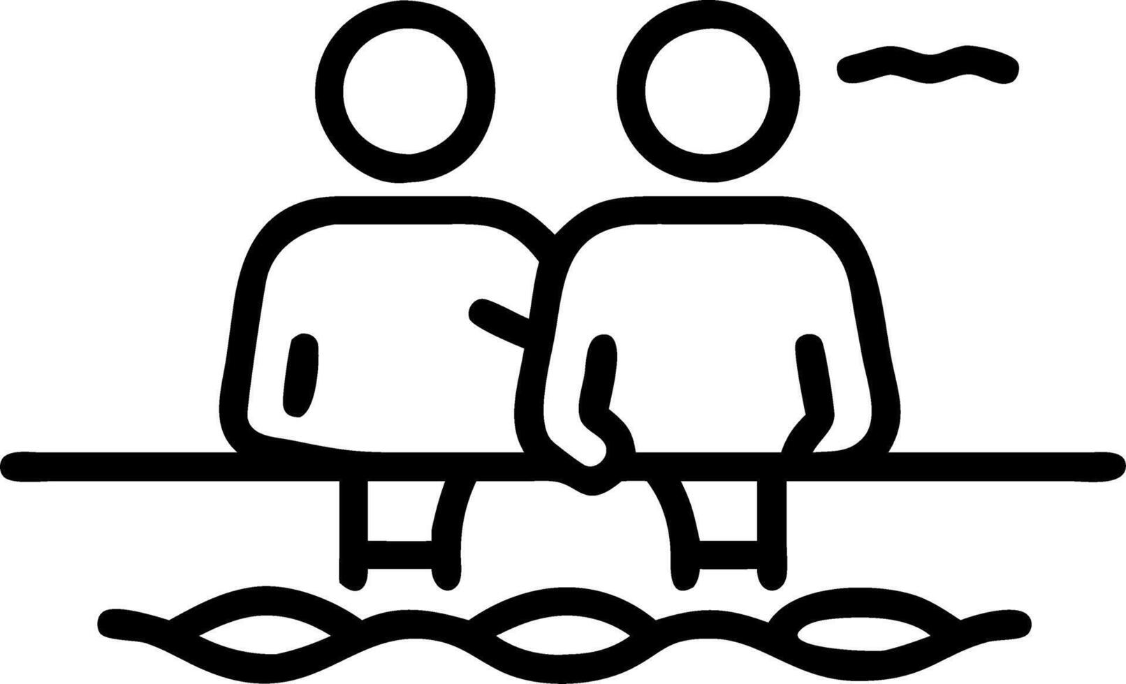 Plain Background with Family Watching Sunset Seated on Driftwood Set 2 vector