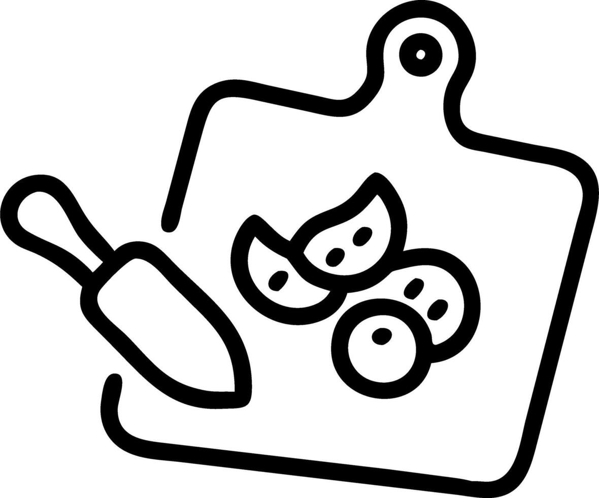 Plain Background with Cutting Board and Vegetables in the Kitchen vector