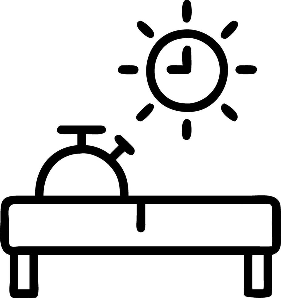 Plain Background with Alarm Clock and Sunlight Through a Window vector