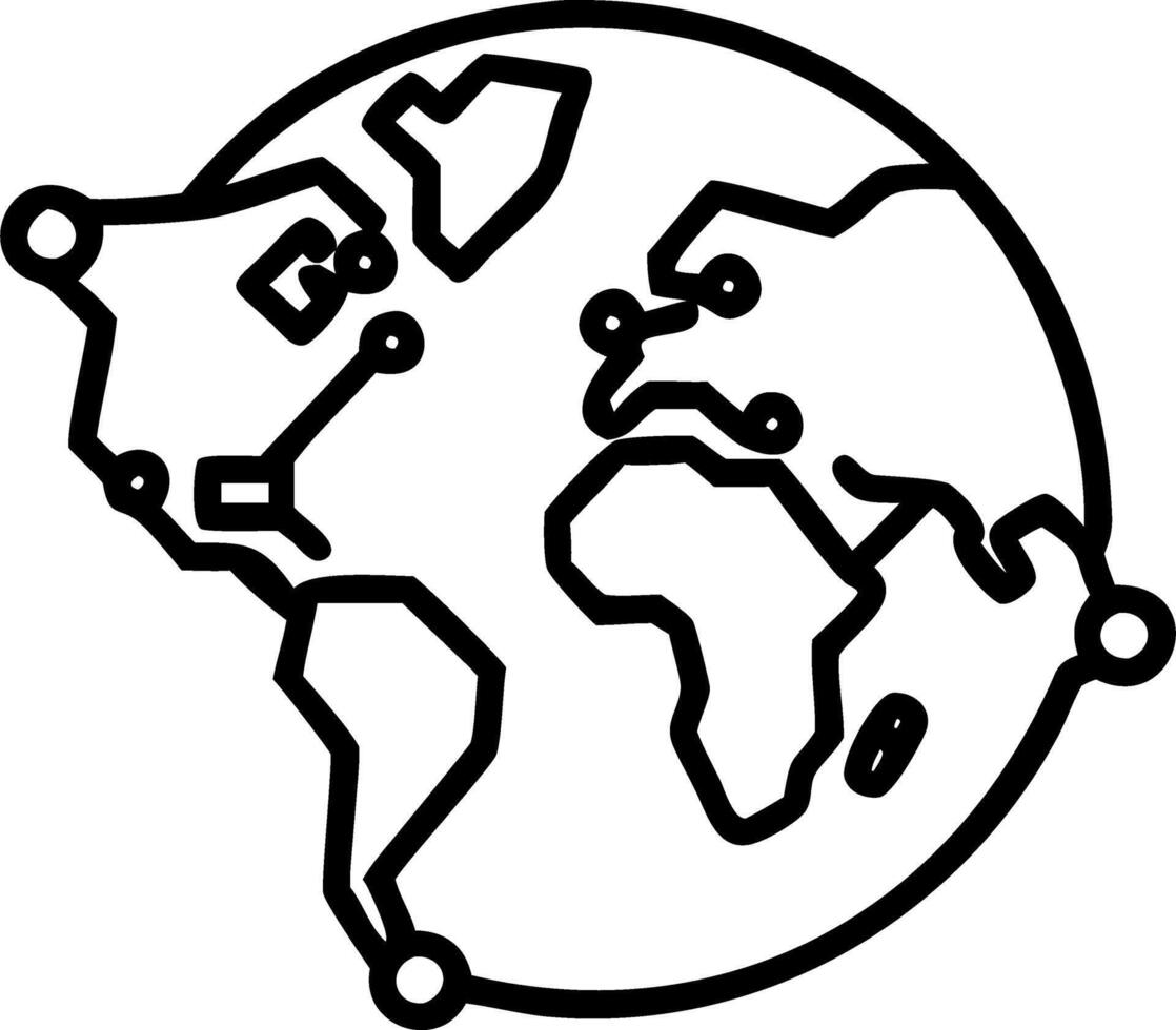 Plain background with a circuit board forming a world map vector