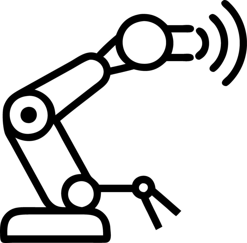 Patient using robotic arm for physical therapy at home vector