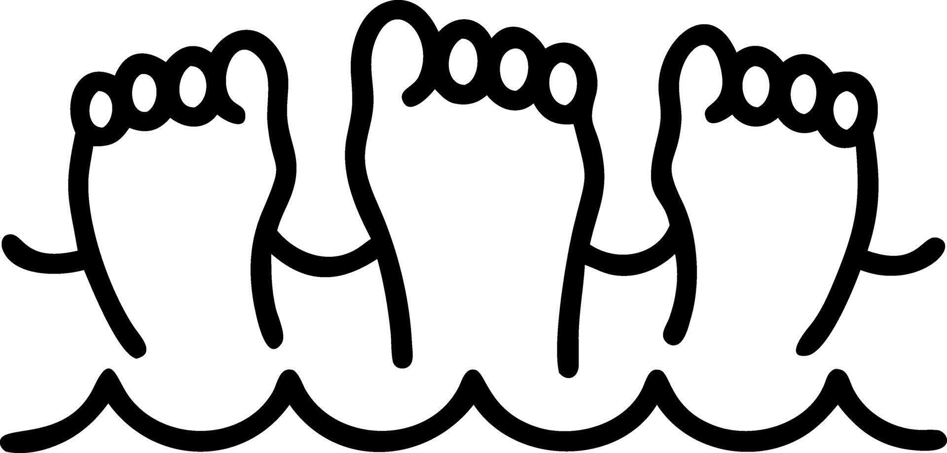 Macro of Family Toes in the Water Edge vector