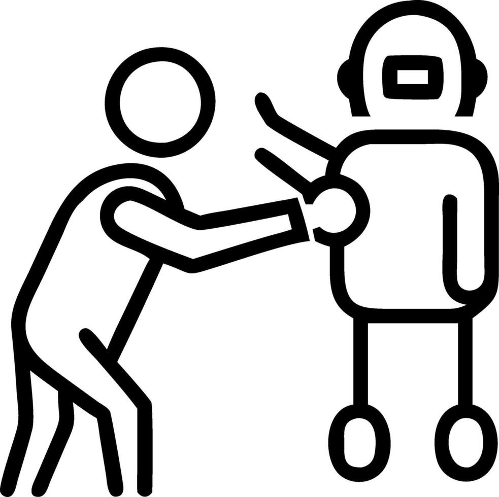 Human and robot sharing virtual reality space vector