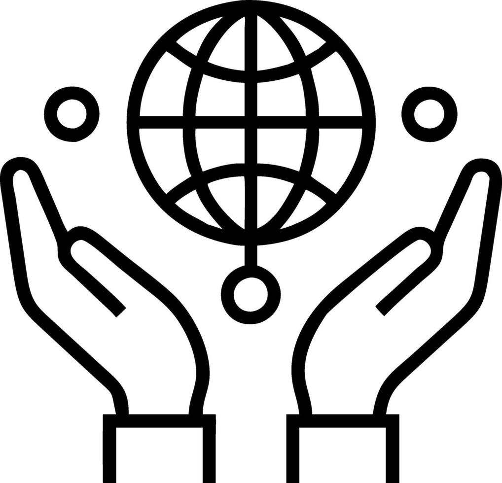 Hands holding a glowing globe with network connections over bokeh vector