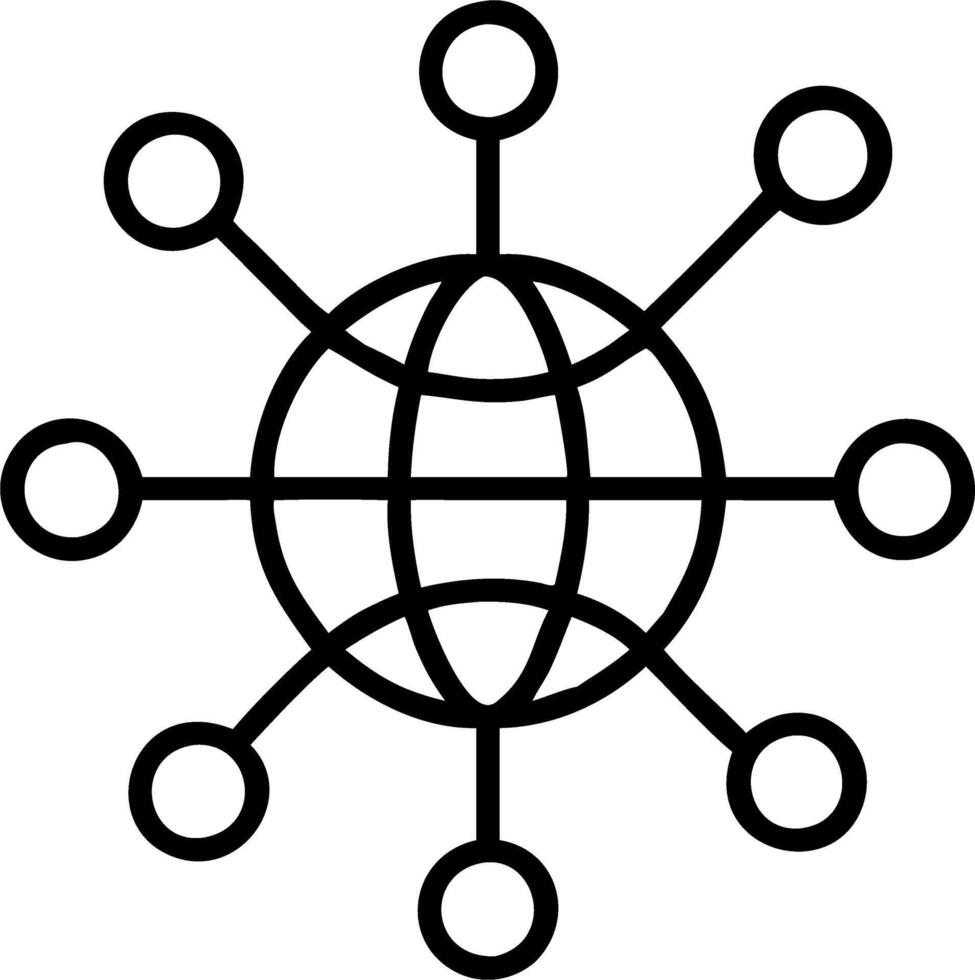 Glowing network nodes connected over a transparent globe vector