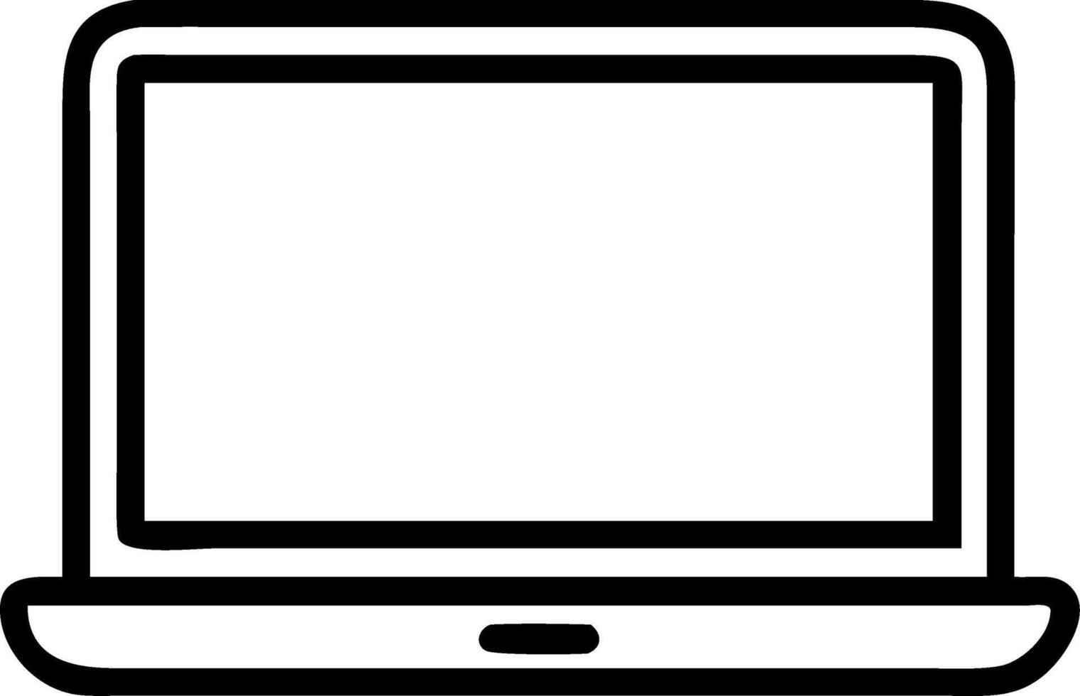 Glossy laptop with blank screen on plain desk vector