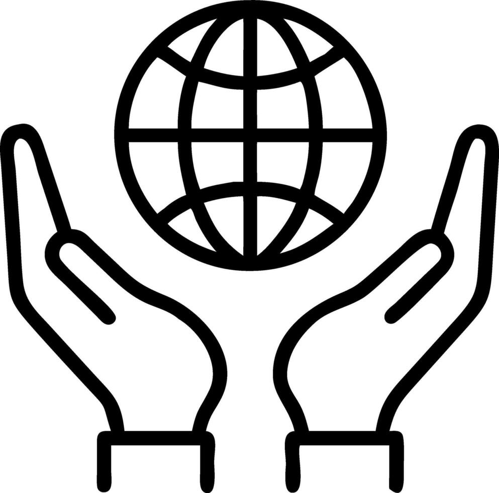 Glossy image of hands holding a digital globe with copy space vector