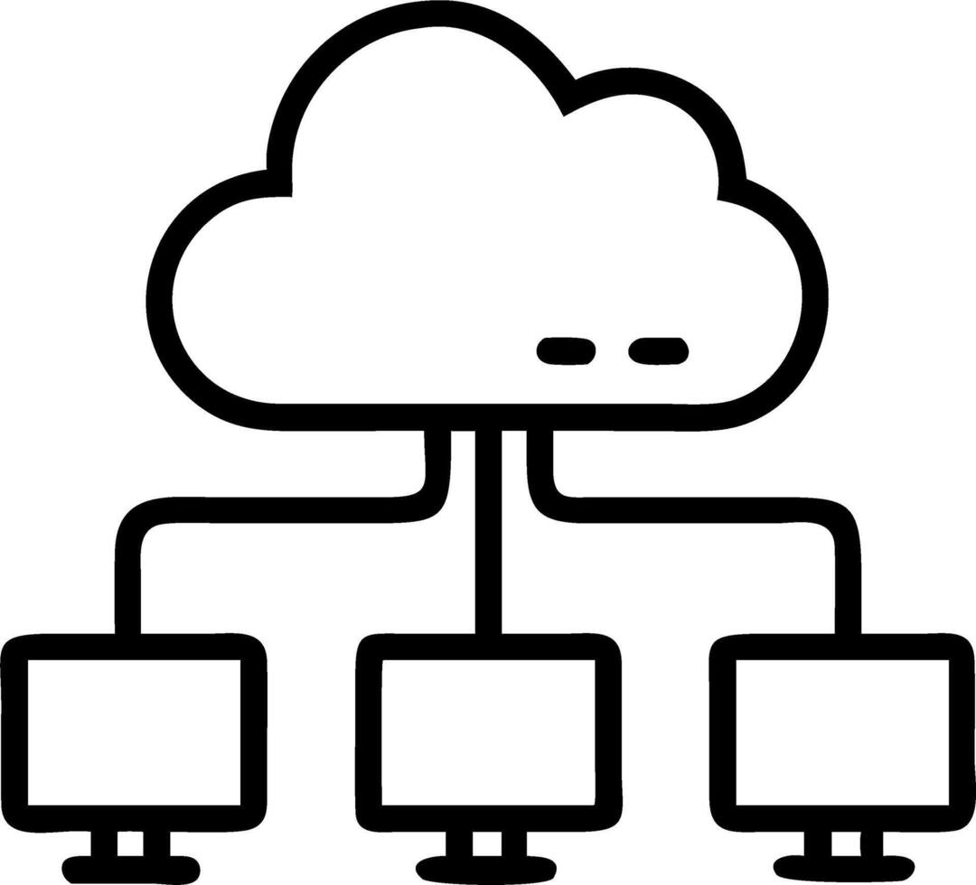 Glossy image of cloud network diagram on modern office desk with copy space vector