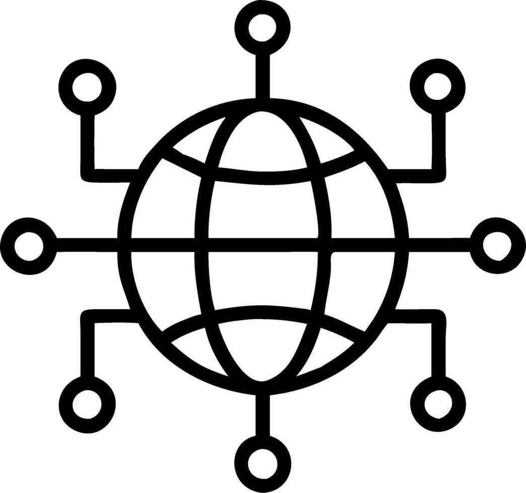 Glossy globe with network connections on plain background vector