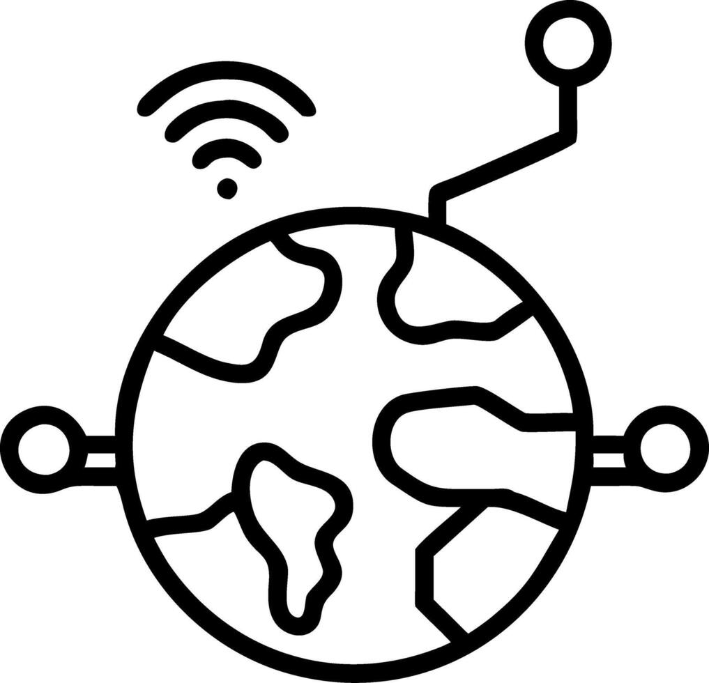 Glossy earth with network connections on plain white background vector