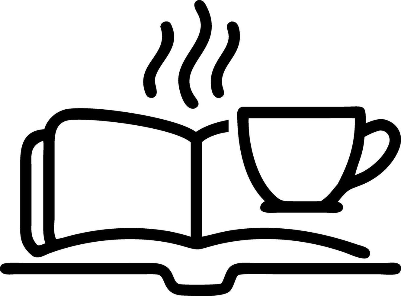 Glossy Background with Open Book and Cup of Tea on Cafe Table vector