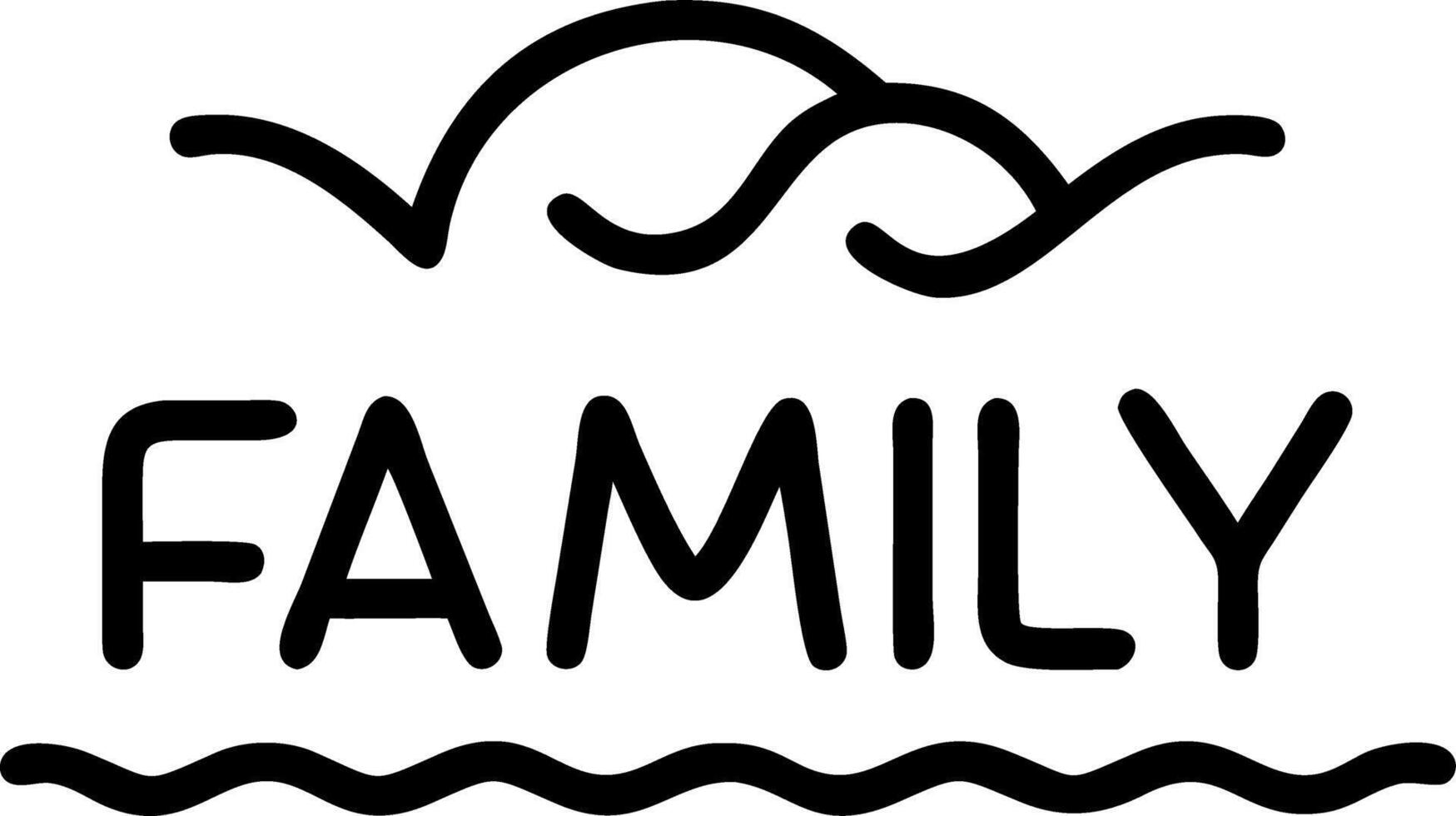 Glossy Background of Family Sitting Together Watching the Waves Set 2 vector