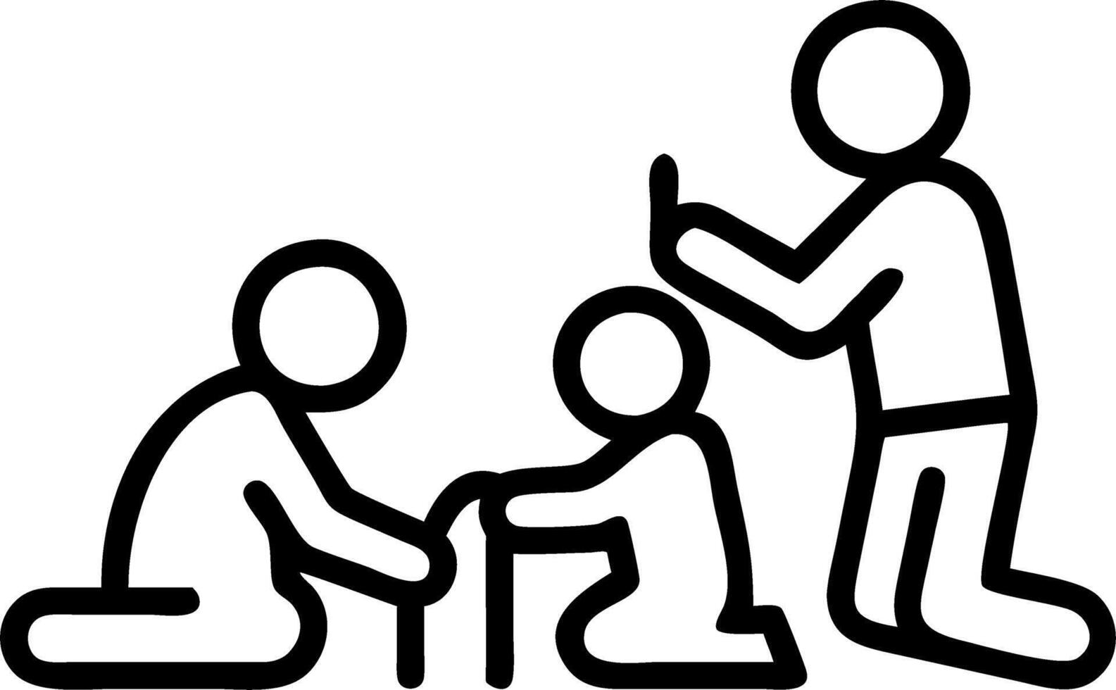 Glossy Background of Family Building Sandcastles Together vector