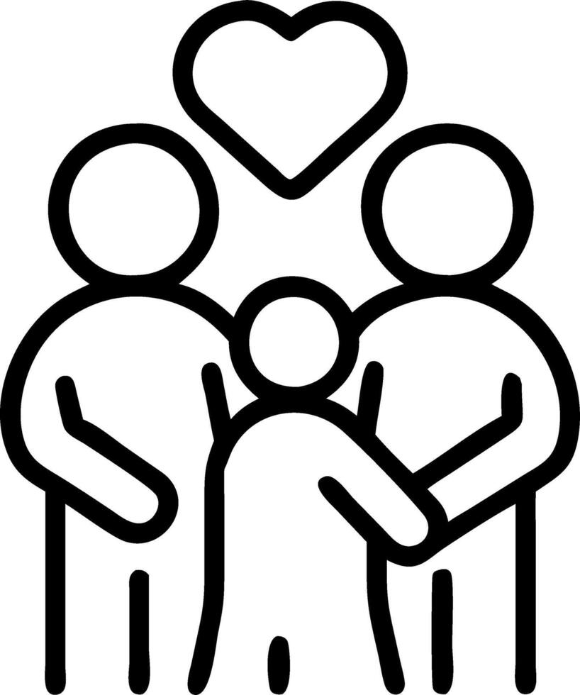 Glossy Background of Family Embracing with Ocean in the Background vector