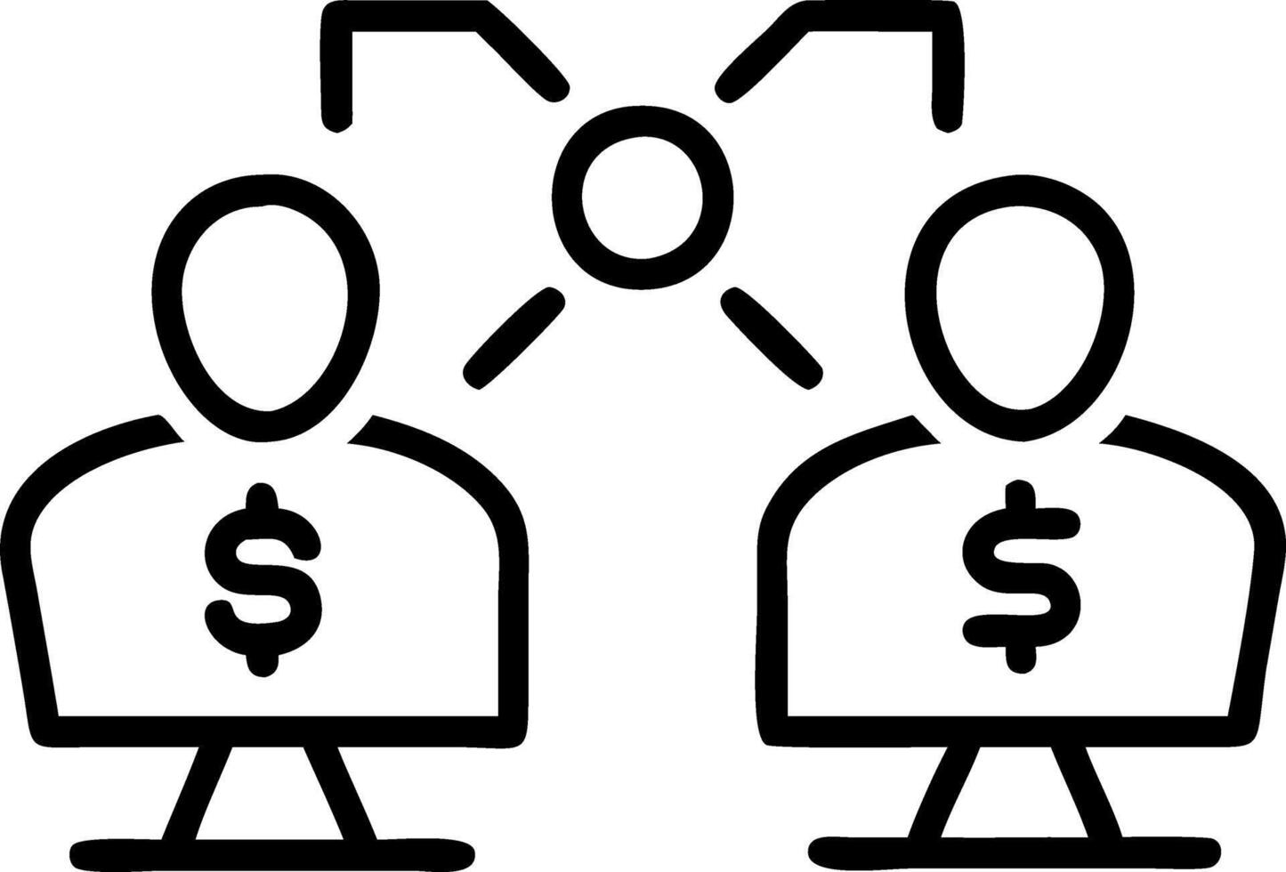 Financial analysts using AI tools for market predictions vector