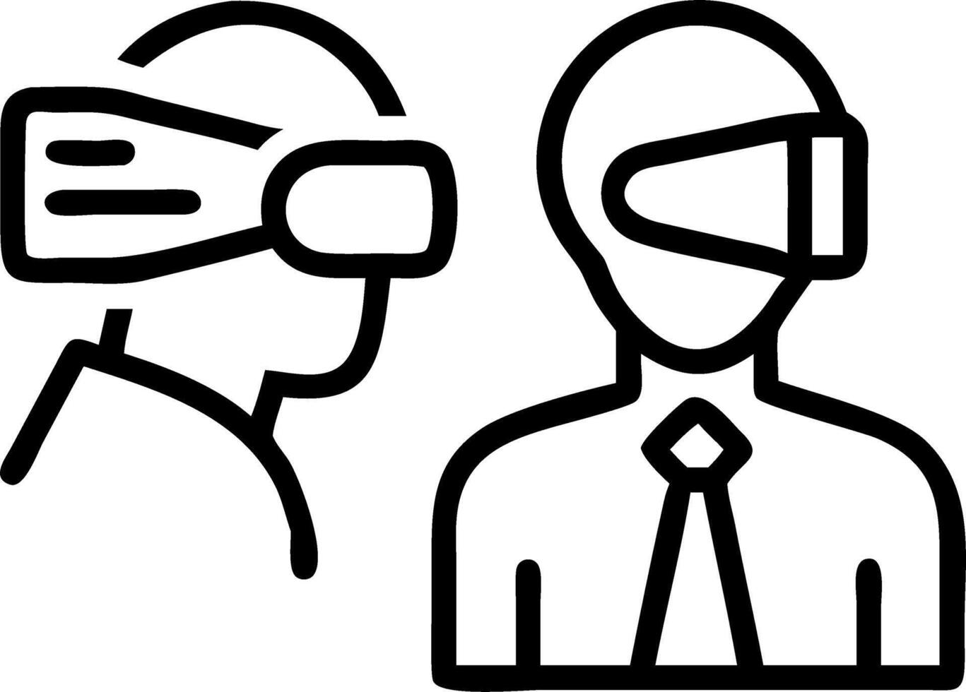 Executives planning strategies in virtual reality vector