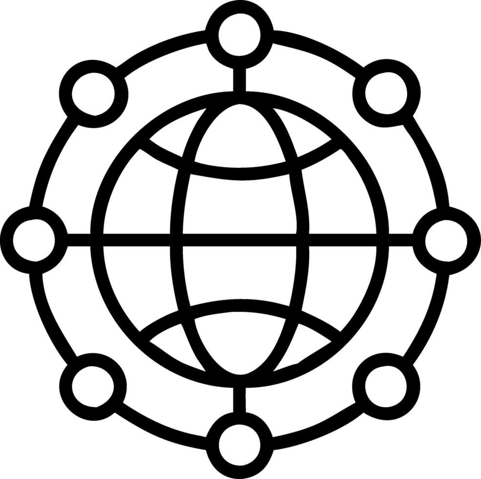 Digital network nodes forming a world globe over soft background vector