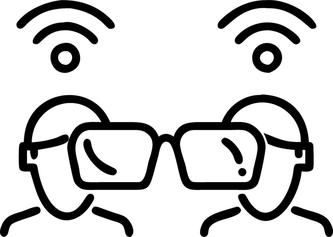 Couples navigating the city using smart glasses with AR navigation vector