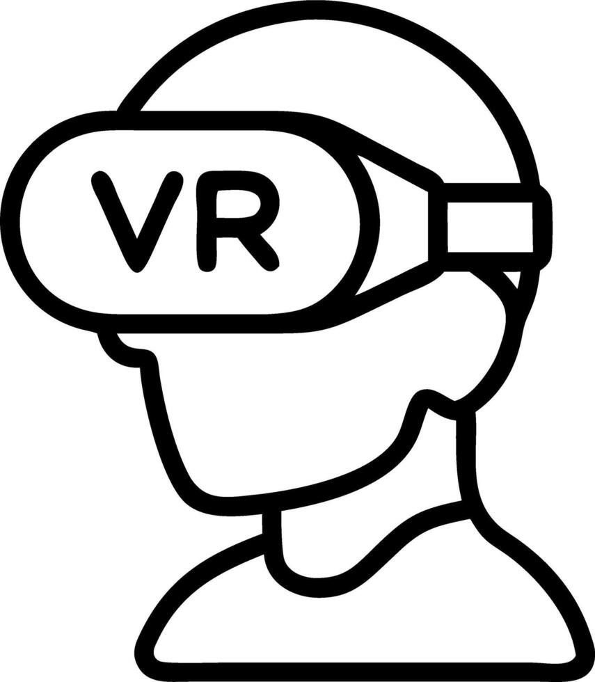 Close up of virtual reality headset on doctor face with copy space vector