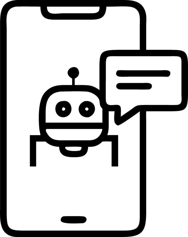 Close up of smartphone displaying AI chatbot conversation with copy space vector