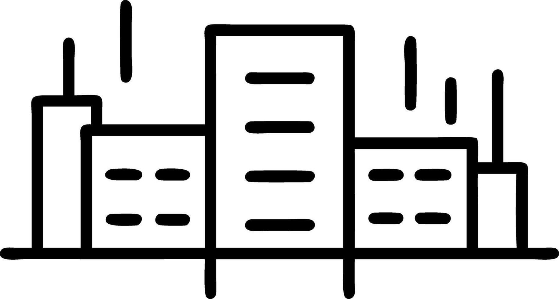 Close up of server racks forming a cityscape silhouette vector