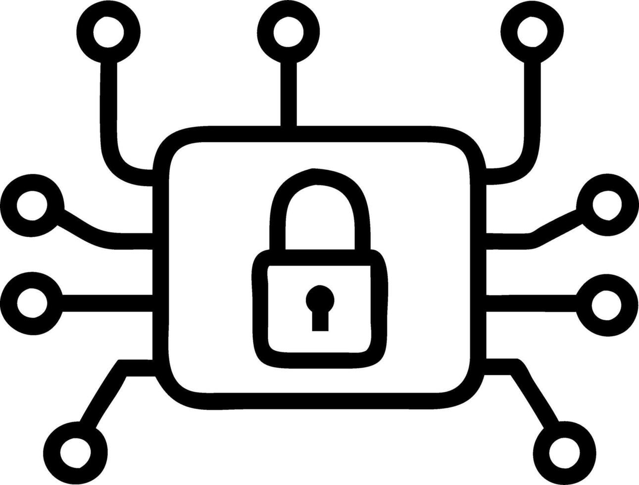 Close up of secure AI neural network with copy space vector