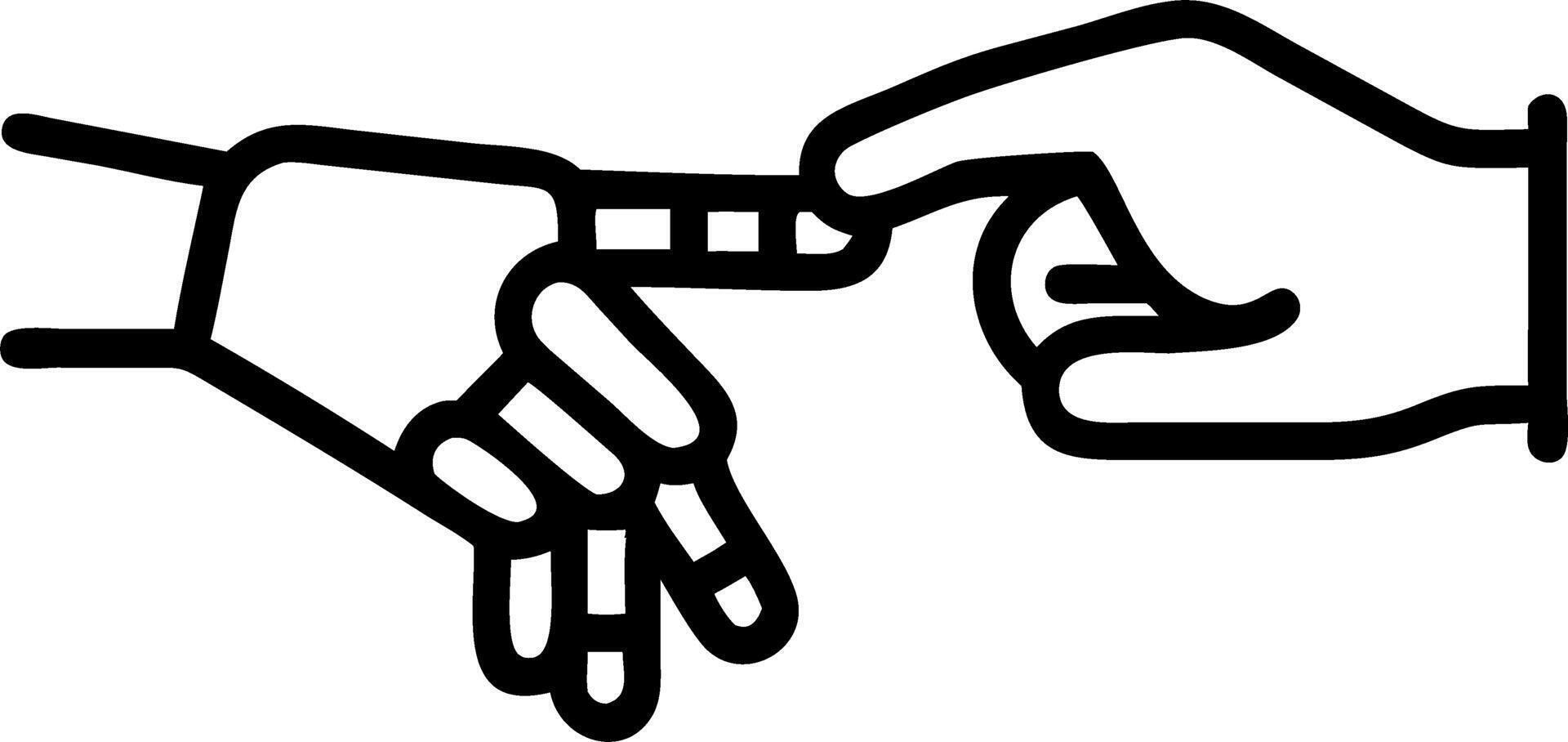 Close up of robotic hand touching human skin Set 2 vector