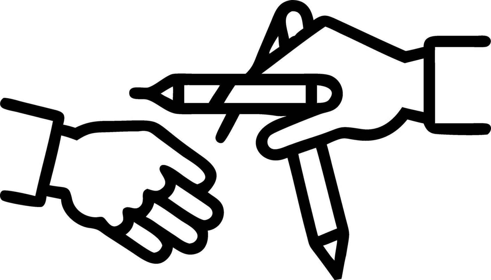 Close up of human hand and robotic hand touching a globe vector