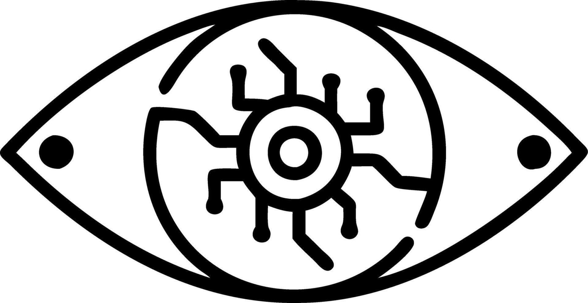 Close up of human eye with AI circuit pattern in iris vector