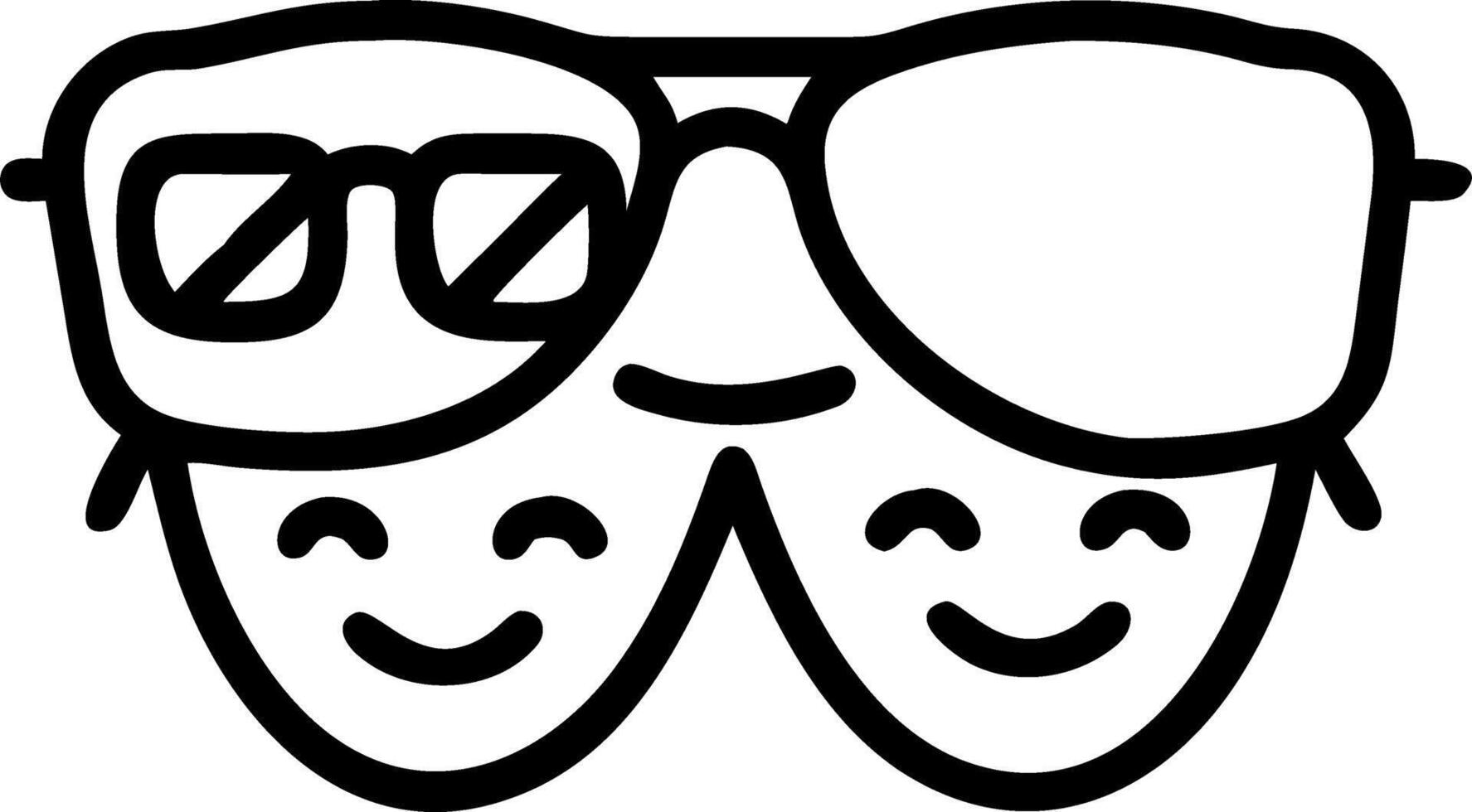Close up of Family Reflection in Sunglasses vector