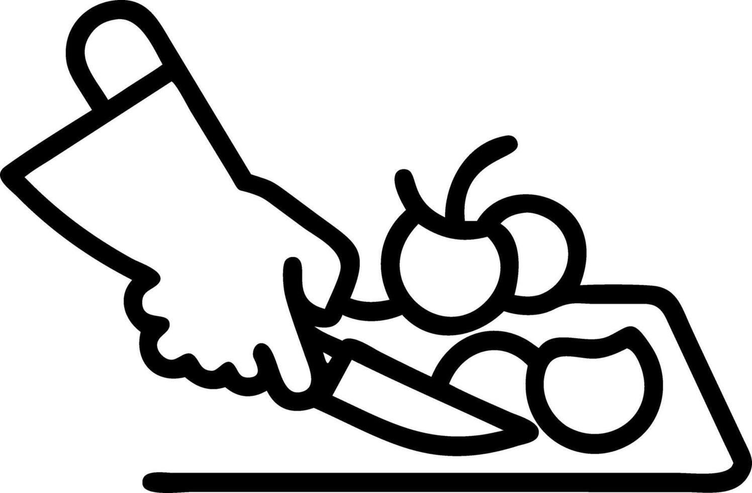 Close Up of Family Cutting Vegetables Together vector