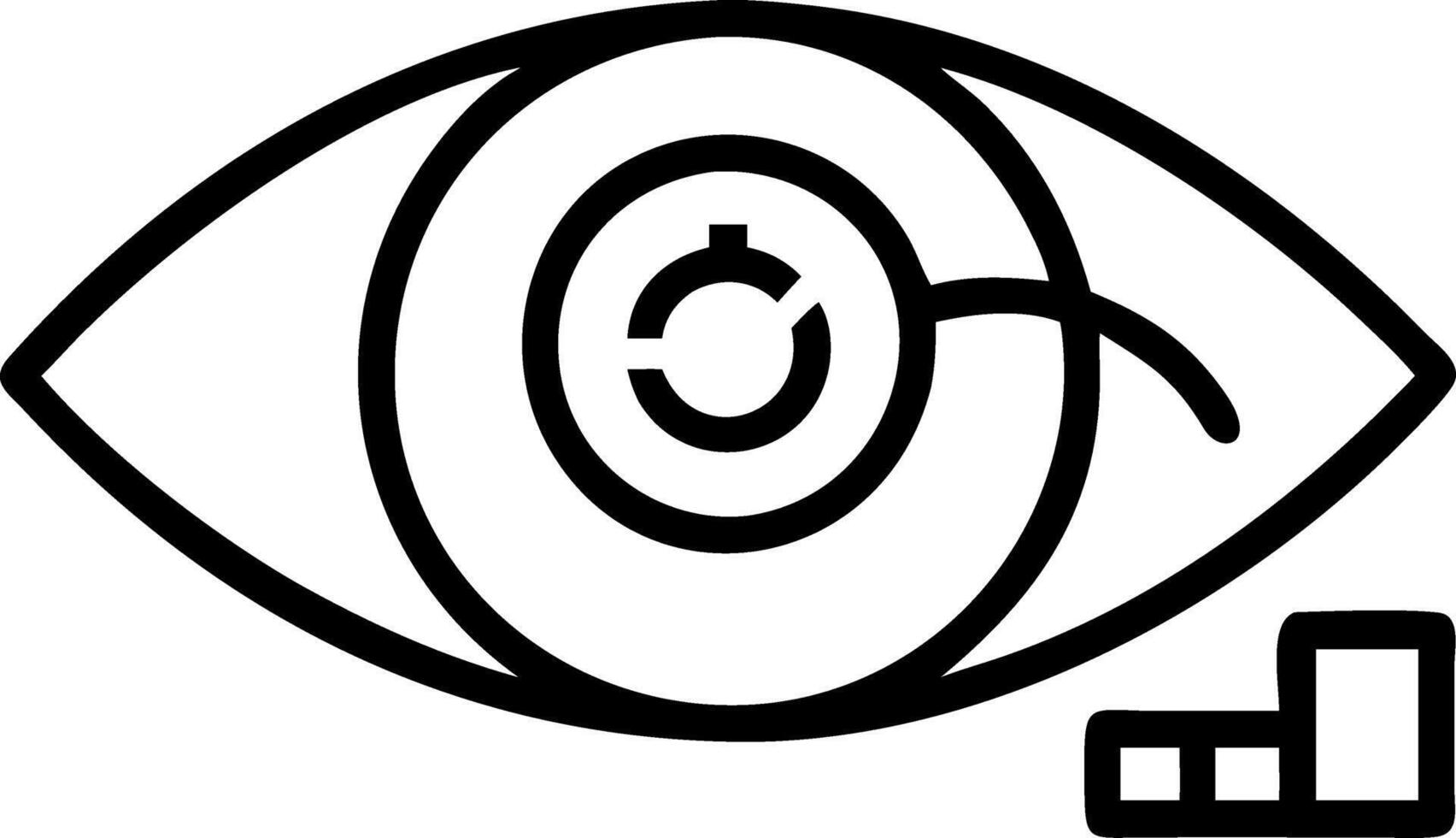 Close up of doctor eye with digital interface overlay and copy space vector