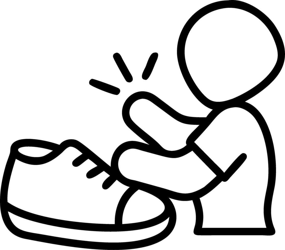Close up of Child Putting on Shoes Before School vector