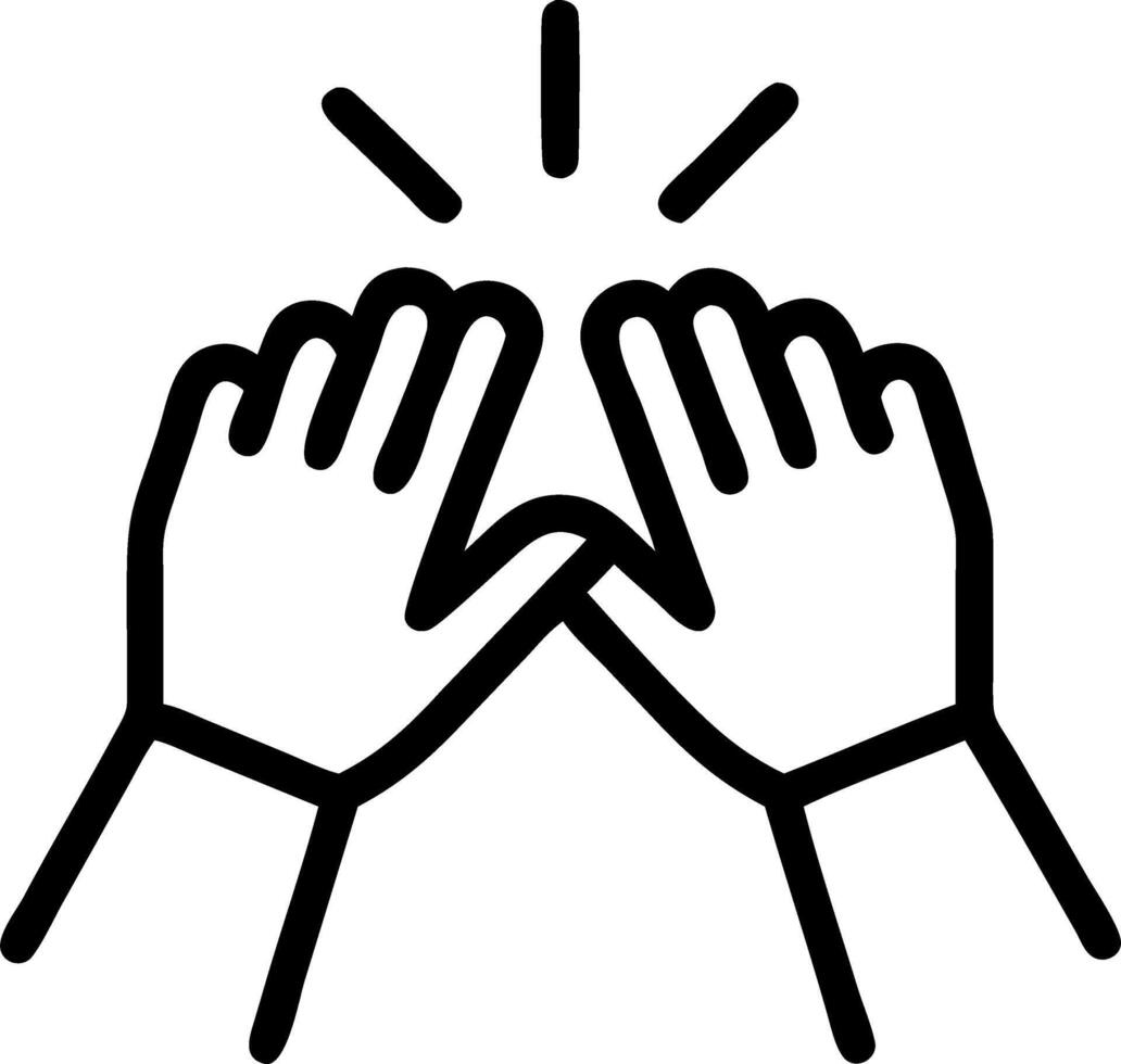 Close Up of Celebratory High Five with Blurred Background vector