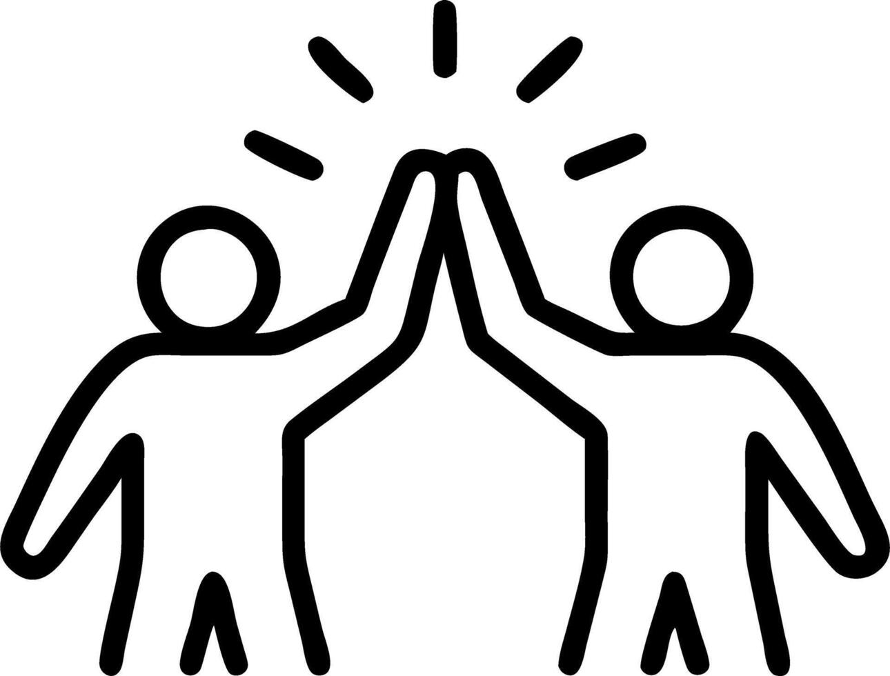 Candid Team High Five During Brainstorming Session vector